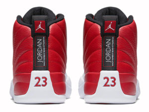 Кроссовки Nike Air Jordan 12 мужские красно-белые - фото сзади