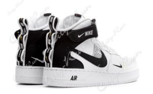 Nike Air Force 1 Mid 07 LV8 Utility белые с черным (35-44)