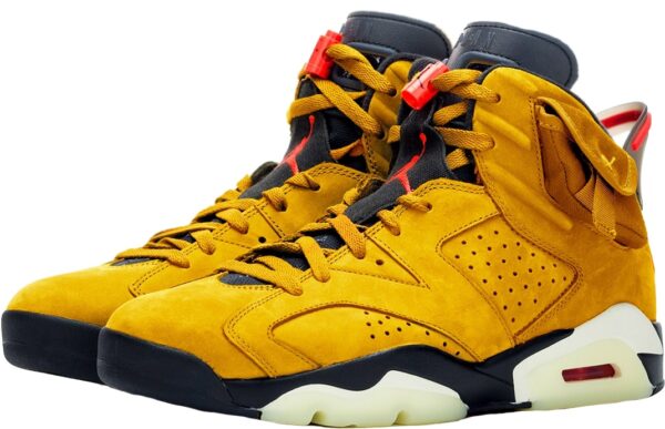 Nike Air Jordan 6 Travis Scott желтые нубук мужские (40-44)