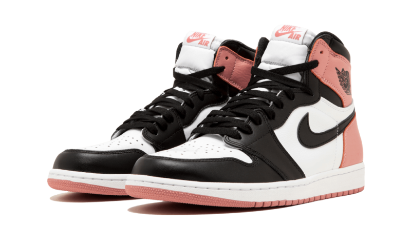 Nike Air Jordan 1 Retro черно-бело-розовые (35-39)