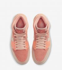 Nike Air Jordan 1 Retro Mid Apricot Orange розовые с бежевым кожа-нубук женские (35-39)