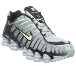 Nike Shox TL серые с черным и зеленым мужские (40-44)