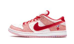 Nike X Strangelove Skateboards Dunk Low Pro QS розово-красные нубук-вельвет мужские-женские (35-44)